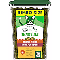 Greenies Feline Smartbites Chicken Flavor Skin & Fur Health Cat Treats