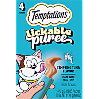 Temptations Creamy Puree Squeezable Lickable Wet Cat Treats with Tuna