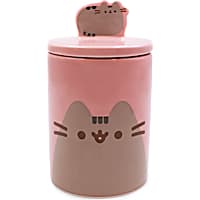 Pusheen Mauve Happy Face Treat Jar for Cats