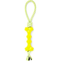 Leaps & Bounds Rubber Bone & Rope Dog Toy