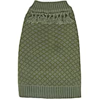 YOULY The Artist Olive Fringe Knit Dog Sweater