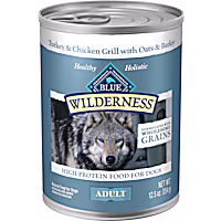 Blue Buffalo Wilderness Natural High Protein Turkey & Chicken Grill with Wholesome Grains Wet Food for Adult Dogs