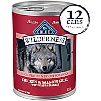 Blue Buffalo Wilderness High Protein Natural Plus Wholesome Grains, Chicken & Salmon Grill Adult Wet Dog Food