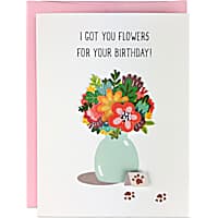 Moose & Pig Flowers Dog Birthday Card