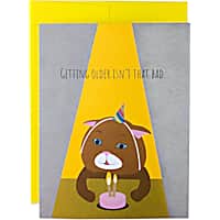 Moose & Pig Getting Older Cat Birthday Card