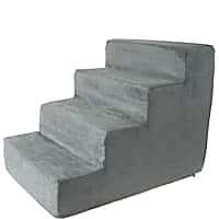 Pet Adobe Gray High Density Foam 4 Step Pet Stairs