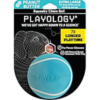 Playology Peanut Butter Scent Squeaky Chew Ball Dog Toy