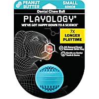 Playology Senior Dental Chew Ball Peanut Butter Dog Toy
