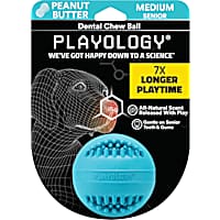 Playology Peanut Butter Scent Dental Chew Ball Dog Toy