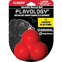 Playology Beef Scent Squeaky Bounce Ball Dog Toy