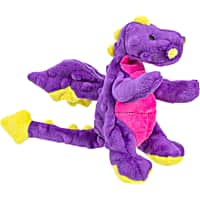 goDog Mini Purple Dragon with Chew Guard Technology Durable Plush Squeaker Dog Toy