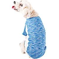 Pet Life Blue Active 'Warf Speed' Heathered Ultra-Stretch Sporty Performance Dog T-Shirt