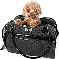Pet Life Black Exquisite' Handbag Fashion Pet Carrier