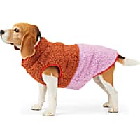 YOULY The Nature Lover Pink Colorblocked Reversible Dog Fleece Coat