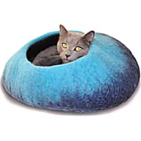 Dharma Dog Karma Cat Ombre Navy & Turquoise Wool Pet Cave