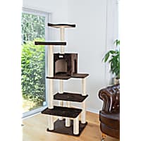 Gleepet Brown GP78680723 Real Wood Cat Tree with Four Levels, Two Perches, Condo