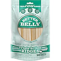 Better Belly Triple Action Ridges Hightly Digestible Rawhide Small Rolls for Dogs