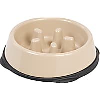 Iris Beige/Black Slow Feeding Dog Bowl for Long Snouted Pets