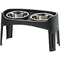 Iris Black Elevated Double Diner Dog Feeder