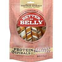 Better Belly Protein Spirals with Real Chicken Highly Digestible Rawhide Chews Dog Treats