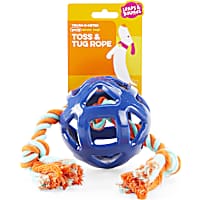 Leaps & Bounds Cage Ball with Rope Dog Toy