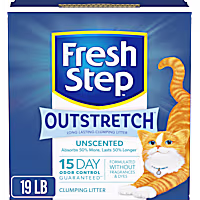 Fresh Step Outstretch Long Lasting Clumping Cat Litter Simply Unscented, Activated Charcoal Litter Lasts 50% Longer
