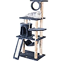 Go Pet Club Gray 53" Cat Tree Condo with Scratching Board