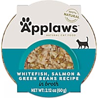 Applaws Natural Whitefish with Salmon & Green Beans in Broth Wet Food for Cats