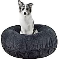 Bessie and Barnie Signature Mystic Grey Luxury Extra Plush Faux Fur Bagel Pet Bed