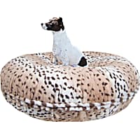 Bessie and Barnie Signature Aspen Snow Leopard Luxury Extra Plush Faux Fur Bagel Pet Bed