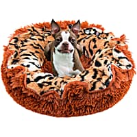 Bessie and Barnie Ultra Plush Chepard/Rustic Brick Deluxe Shag Pet Lily Pod Bed