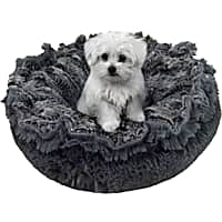 Bessie and Barnie Ultra Plush Arctic Seal/Wolfhound Grey Deluxe Shag Pet Lily Pod Bed