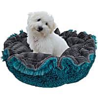 Bessie and Barnie Ultra Plush Gravel Stone/Wonderlust Luxury Deluxe Pet Cuddle Pod Bed