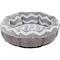 Snoozzy Gray Zig Zag Shearling Round Dog Bed