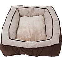 Snoozzy Chocolate Chevron Chenille Bumper Bed for Dogs