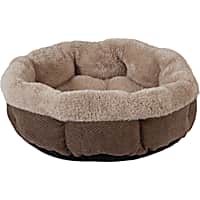 Snoozzy Brown Shearling Round Dog Bed