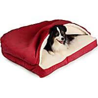 Snoozer Red Rectangle Poly Cotton Cozy Cave for Dogs
