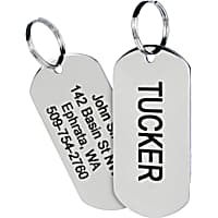 GoTags Personalized Stainless Steel Rectangle Pet ID Tag for Dogs and Cats with Engravement on Both Sides