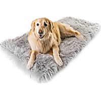 Paw Brands Gray PupRug Runner Faux Fur Memory Foam Dog Bed