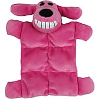 Multipet International Mini Loofa Squeaker Mat Pink Plush Dog Toy