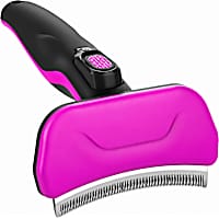 Pet Life Pink 'Fur-Guard' Easy Self-Cleaning Grooming Deshedder Pet Comb