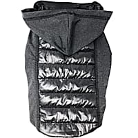 Pet Life Black 'Apex' Lightweight Hybrid 4-Season Stretch and Quick-Dry Dog Coat with Pop Out Hood