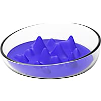 Pet Life Blue 'Cirlicue' Mountain Shaped Modern Slow Feeding Pet Bowl