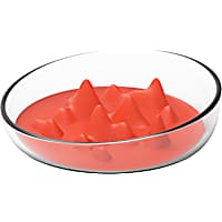 Pet Life Orange 'Cirlicue' Mountain Shaped Modern Slow Feeding Pet Bowl
