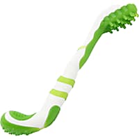 Pet Life Green 'Denta-Brush' TPR Durable Tooth Brush and Dog Toy