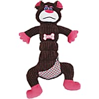 Pet Life Dark Brown 'Cuddle Plush' Mesh and Plush Squeaking Dog Toy
