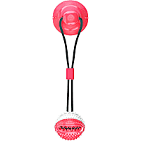 Pet Life Red 'Grip N' Play' Treat Dispensing Ball Shaped Suction Cup Dog Toy