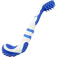 Pet Life Blue 'Denta-Brush' TPR Durable Tooth Brush and Dog Toy