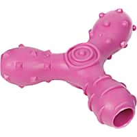 Pet Life Pink 'Tri-Chew' Treat Dispensing and Chewing Interactive TPR Dog Toy
