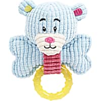 Pet Life Blue 'Paci-Plush' Plush Squeaking and Rubber Teething Newborn Puppy Dog Toy